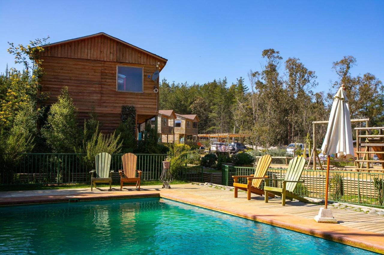 Cabana En Tunquen Con Parrilla, Fogon, Piscina Y Bosque Zewnętrze zdjęcie